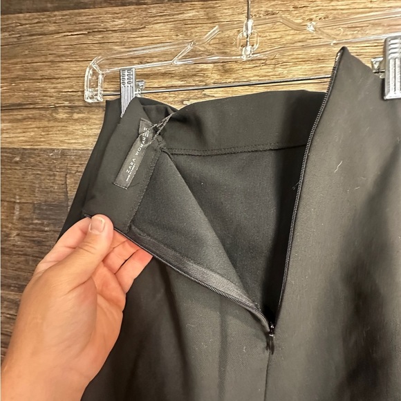 Zara Black Mini Pencil Skirt with Asymmetrical Tie Front - Picture 6 of 6